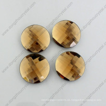 Dz-1041 Topaz cuentas redondas redondas de vidrio para prendas de vestir